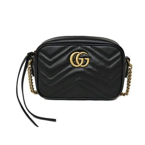 Gucci GG Marmont Shoulder Bag Calfskin Leather Black